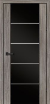 Міжкімнатні двері Брама ПВХ чорний триплекс та молдинг 17.3 M 