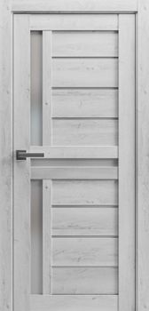 Міжкімнатні двері Гранд ПВХ, скло сатин/чорне LUX 8