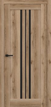 Міжкімнатні двері Брама 16.02 скло сатин/чорне