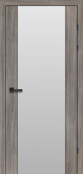 Міжкімнатні двері Брама ПВХ білий триплекс 17.3, декор: Акація сіра