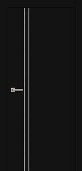 Міжкімнатні двері Брама ПВХ глухі 6.05 з молдингом, декор: Чорний матовий з молдингом хром