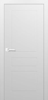 Міжкімнатні двері Брама УФ-фарба з фрезеруванням 7.04, декор: Біла фарба