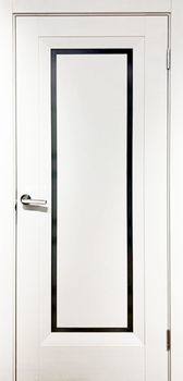 Міжкімнатні двері Europe Doors Італія скло сатин/чорне