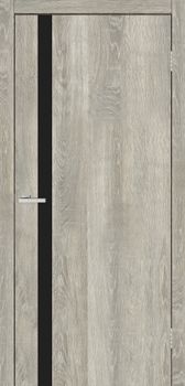 Міжкімнатні двері Europe Doors Литва глухі з чорним склом