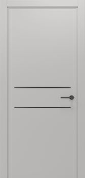 Міжкімнатні двері Gorgania Дукач глухі з сірим/чорним молдингом