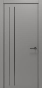 Міжкімнатні двері Gorgania Гердан глухі з сірим/чорним молдингом