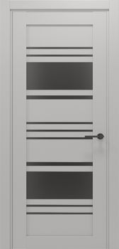Міжкімнатні двері Gorgania ПВХ, скло сатин/чорне Красія, декор: Біле дерево
