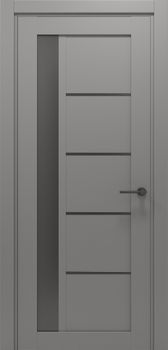 Міжкімнатні двері Gorgania ПВХ, скло сатин/чорне Петрос, декор: Сірий матовий