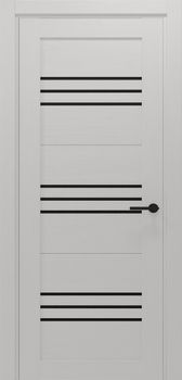 Міжкімнатні двері Gorgania Руна скло сатин/чорне