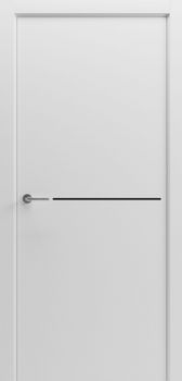 Міжкімнатні двері Гранд емаль, глухі Paint 7 з молдингом, декор: Білий матовий