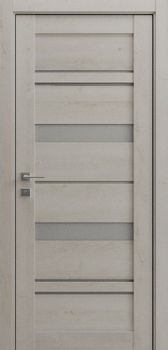 Міжкімнатні двері Гранд ПВХ, скло сатин/чорне LUX 5, декор: Ламеціо