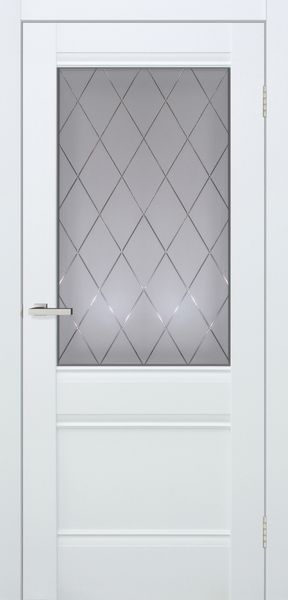 Білий vinyl, скло сатин