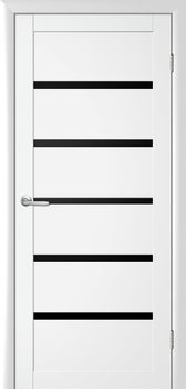 Міжкімнатні двері Luxdoors Відень скло сатин/чорне