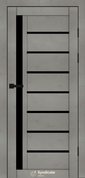 Бетон світлий, чорне скло