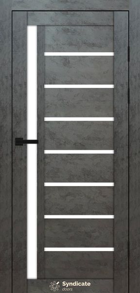 Бетон темний, скло сатин