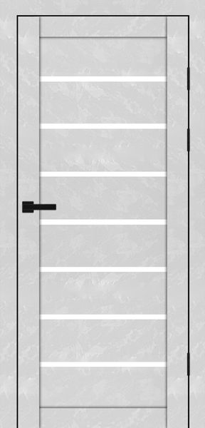 Бетон білий, скло сатин