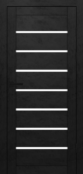 Бетон чорний, скло сатин