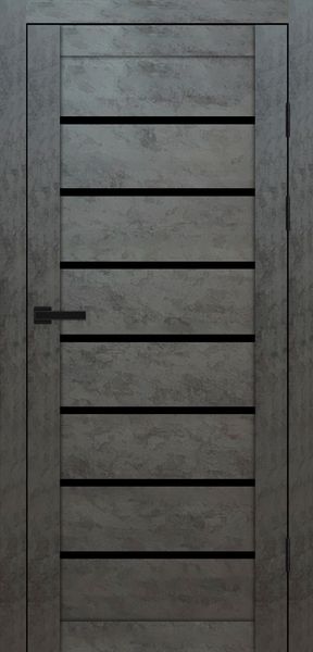 Бетон темний, чорне скло