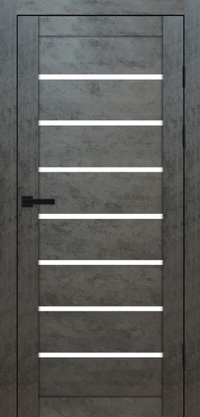 Бетон темний, скло сатин