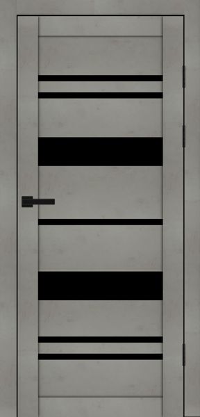 Бетон світлий, чорне скло