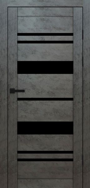 Бетон темний, чорне скло