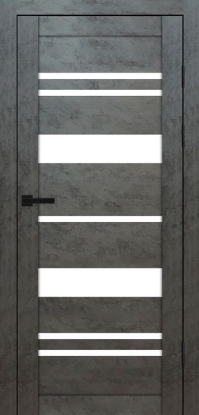 Бетон темний, скло сатин