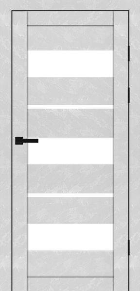 Бетон білий, скло сатин