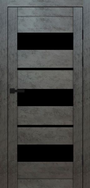 Бетон темний, чорне скло