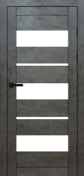 Бетон темний, скло сатин