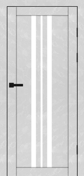 Бетон білий, скло сатин