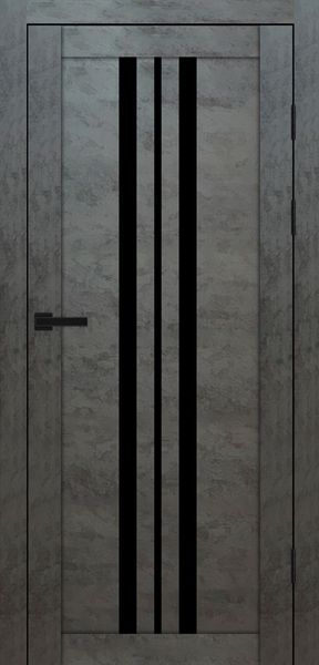 Бетон темний, чорне скло