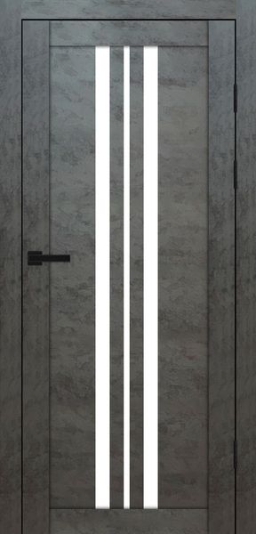 Бетон темний, скло сатин