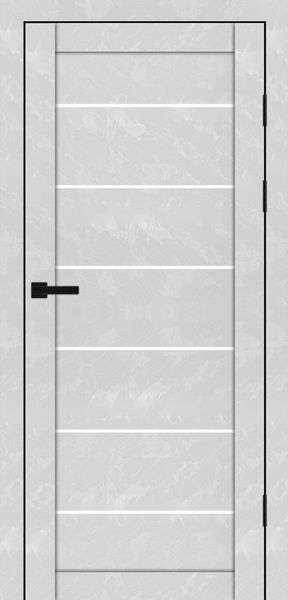 Бетон білий, скло сатин