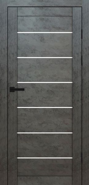 Бетон темний, скло сатин