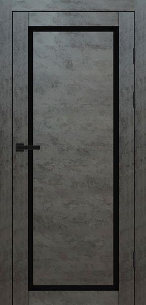 Бетон темний, чорне скло