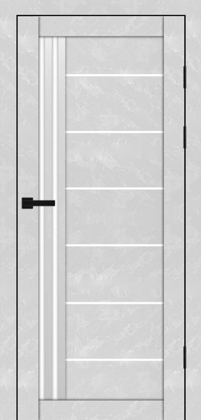 Бетон білий, скло сатин