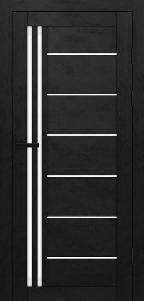 Бетон чорний, скло сатин