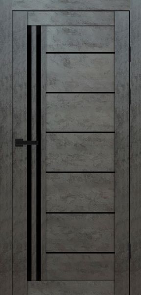 Бетон темний, чорне скло