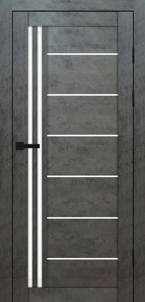 Бетон темний, скло сатин