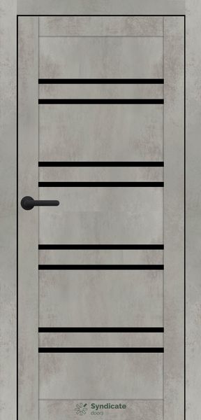 Бетон світлий, чорне скло