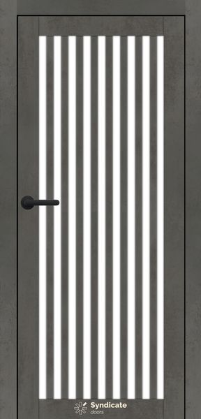 Бетон темний, скло сатин