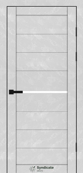 Бетон білий, скло сатин