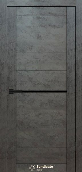 Бетон темний, чорне скло