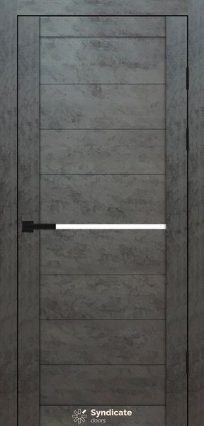 Бетон темний, скло сатин