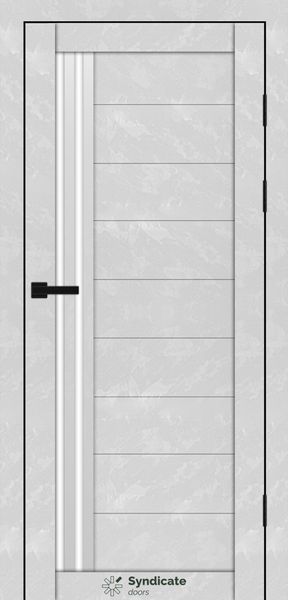 Бетон білий, скло сатин