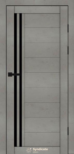 Бетон світлий, чорне скло