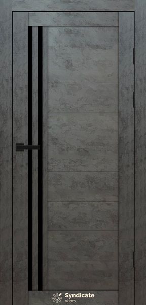 Бетон темний, чорне скло