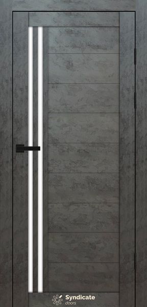 Бетон темний, скло сатин