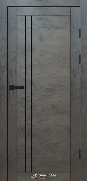 Бетон темний, чорне скло