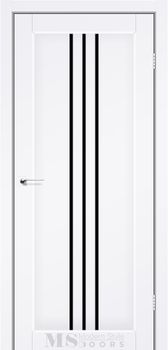 Міжкімнатні двері MS Doors Паркер скло сатин/чорне
